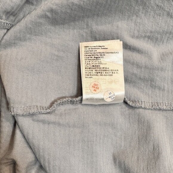 H&M TShirt Mens Size Medium M Gray Striped Crew‎ Neck Casual Basic Tee - Picture 5 of 5